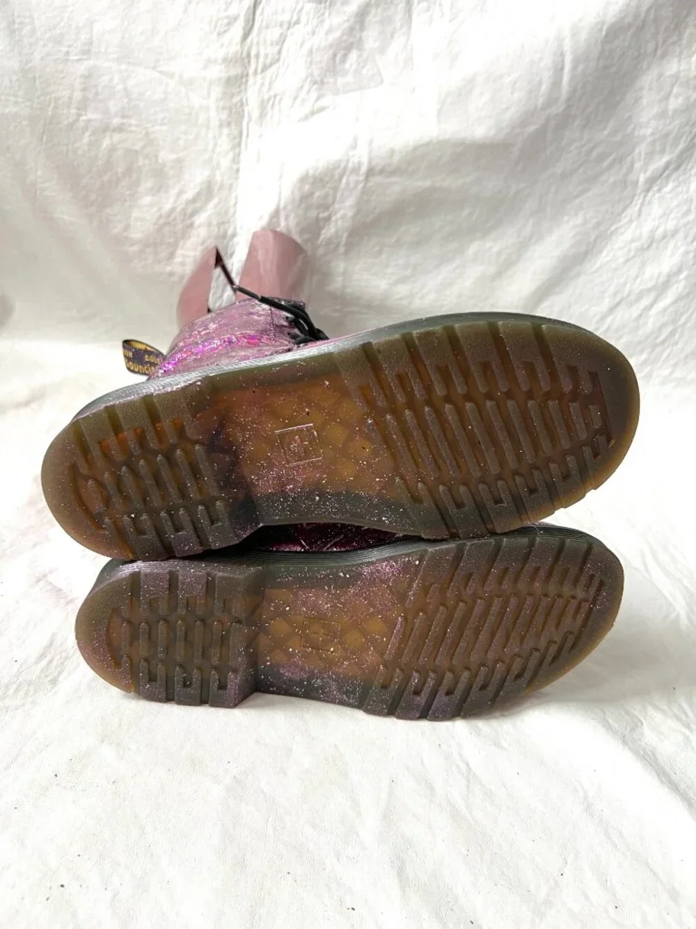 Dr Martens Boots 1460 Y metallic purple pink leather youth size 6 combat zip up